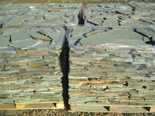 Плитняк златолит зелёный для цоколя, отмостки купить в Павловском Посаде