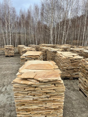 Плитняк златолит жёлтый для фасада 1,5-3 см купить в Павловском Посаде