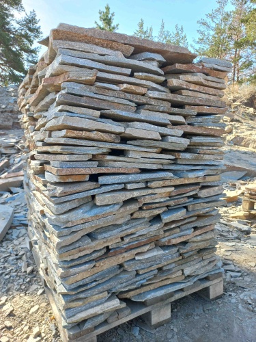 Плитняк златолит серебристый для цоколя, отмостки купить в Павловском Посаде