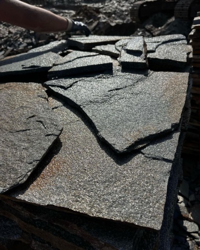 Плитняк златолит серебристый для фасада купить в Павловском Посаде