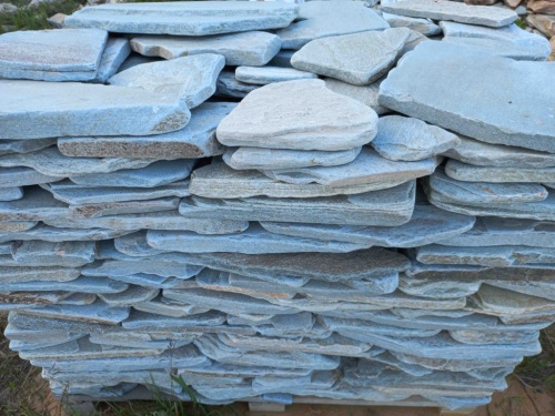 Плитняк златолит зелёный галтованный для цоколя купить в Павловском Посаде